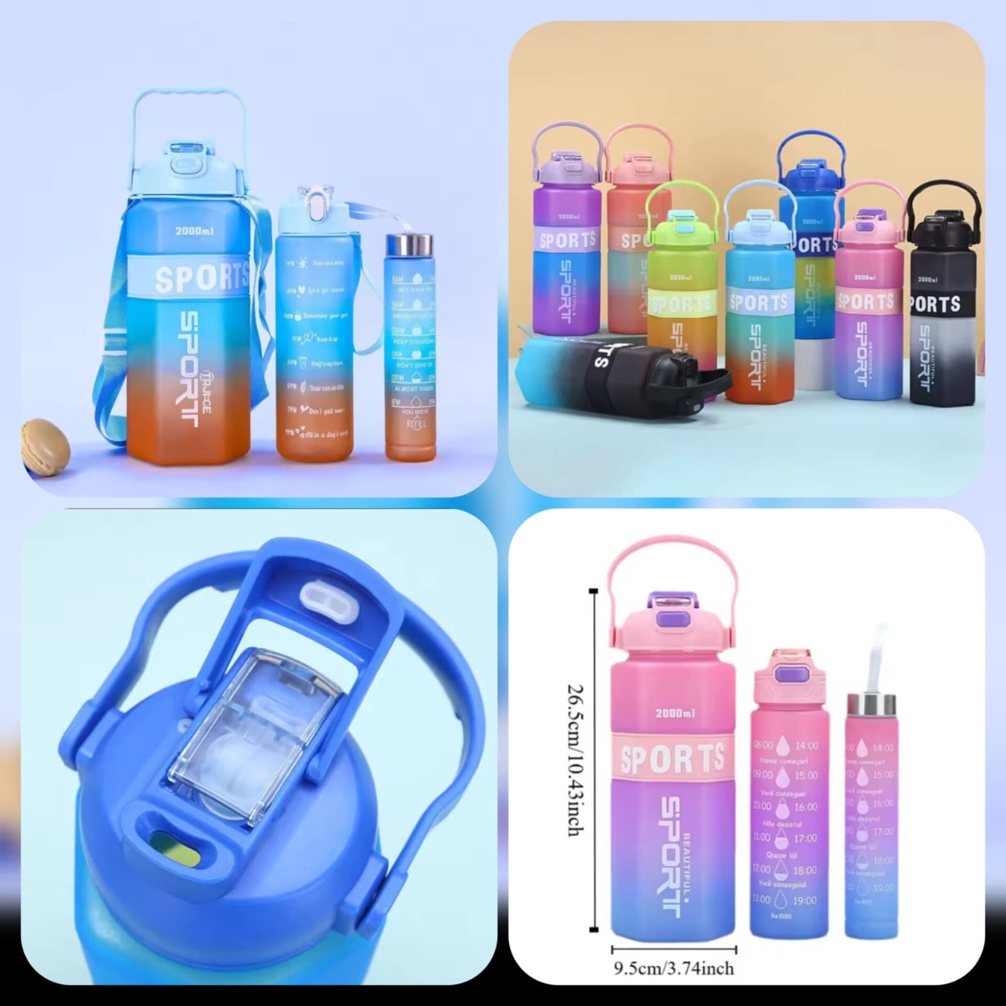 COLOUR FUL WATER BOTTEL SET